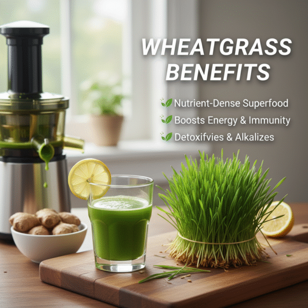 Fresh Green Wheatgrass With Roots