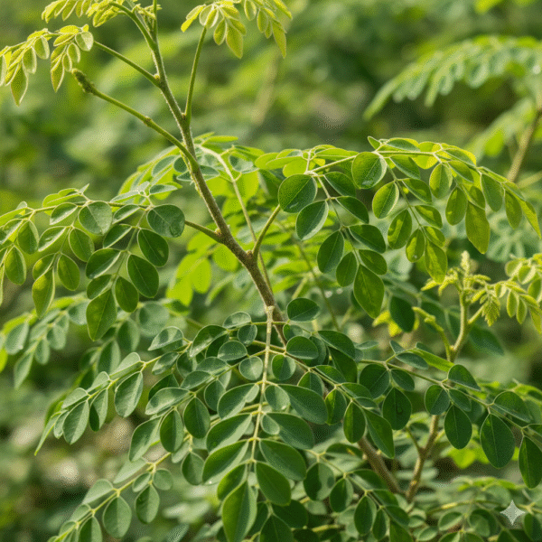 Fresh Green Moringa/sojne leaves with branches