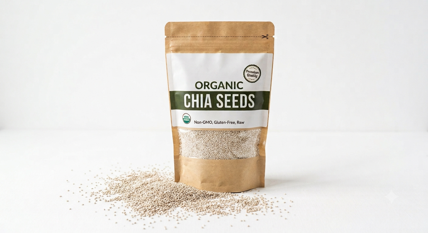 Premium Organic White Chia Seeds - Image 1