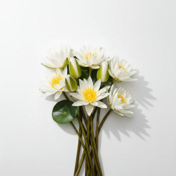 Fresh water white Lily flower For pooja,havan