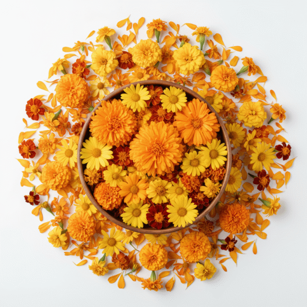 Marigold Varieties Mix Fresh Flowers For Puja/Decoration