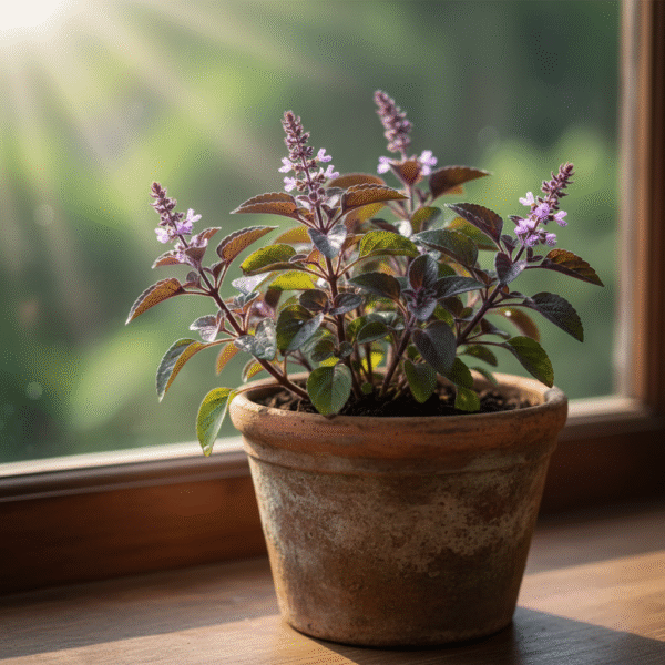 Krishna/Shyama/Purple Leaf Basil Live Fresh Plant