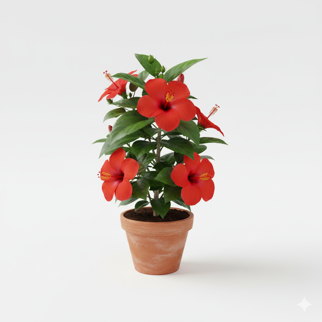 Red Hibiscus/Joba/Gudhal/Jaswal/Semparuthi Live Fresh Flower Plant