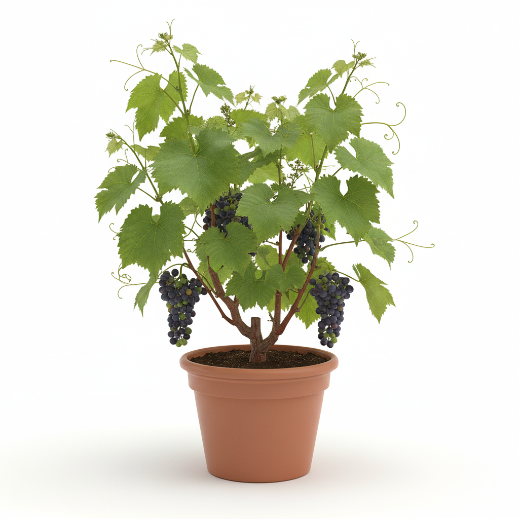 Black Grape Healthy Plant