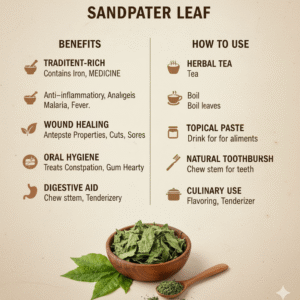 Fresh Green Sandpaper/Baranki/Kharoli/Datun/Sihora Herbal Leaves - Image 3