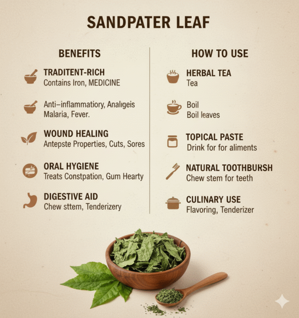 Fresh Green Sandpaper/Baranki/Kharoli/Datun/Sihora Herbal Leaves