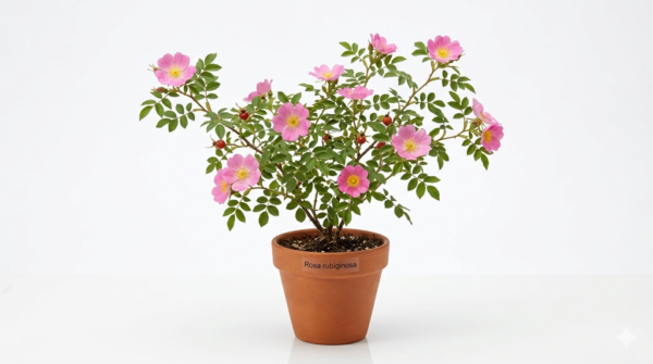 Sweet Briar Id Button Rose Hybrid Pink Plant