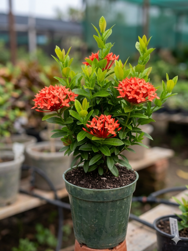 Rugmini/Thechi/Vedchi/Bakali/Puttapala chettu/Kepula/Ixora Dwarf Healthy Live Plant